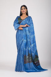 Reflections of Tranquility - Gaji Silk Saree & Unstitched Blouse Set